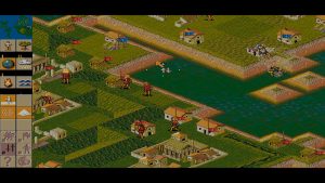 A screenshot from the classic god game Populous II.