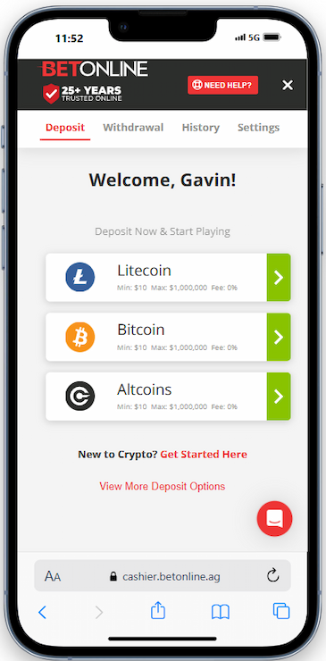 Step 3: Choose a Deposit Method