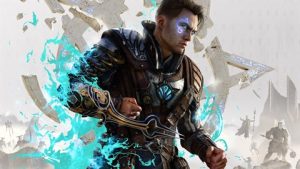 Immortals of Aveum promotional image shows a male warrior in fantasy world armor.
