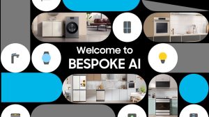 Collage of AI home appliances from Samsung, Welcome to Bespoke AI written in the middle and surrounded by products