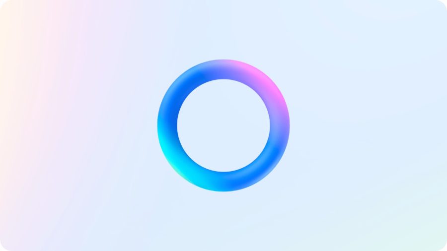 Meta's logo on a white and cerulean background