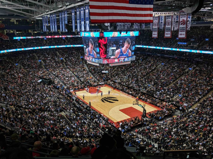 Packed stadium to watch the NBA basketball game