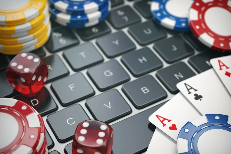 Online gambling flatlay