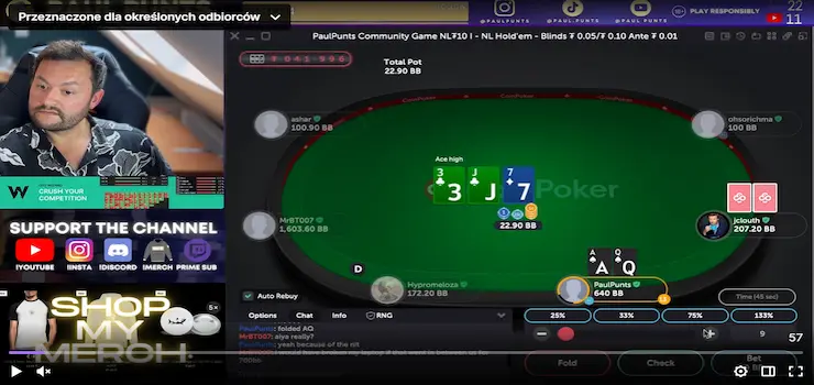 Paul Punts Twitch Poker Player