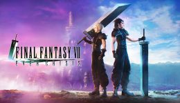 Final Fantasy promotional image. Two anime characters stand with huge swords