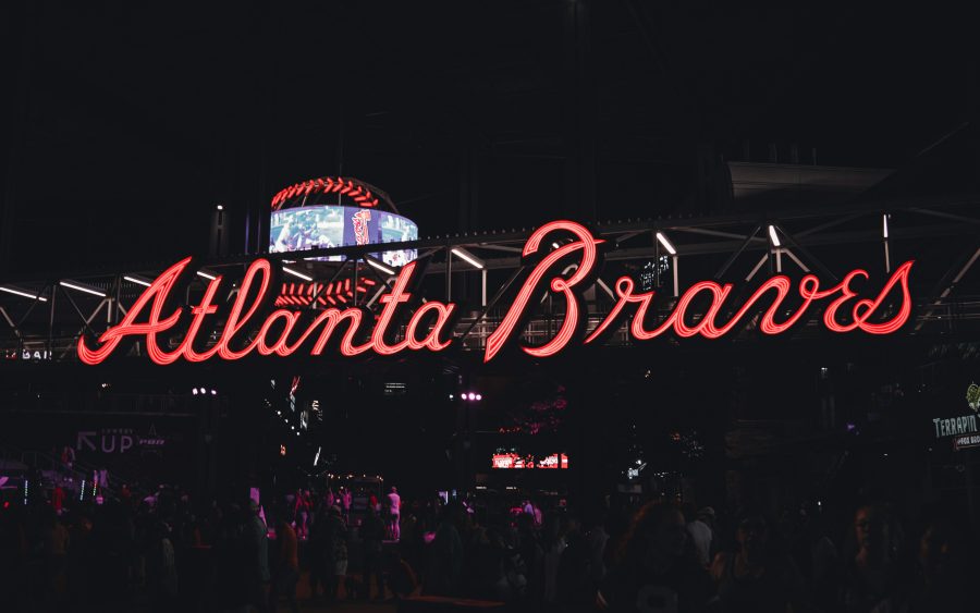 Atlanta Braves LED sign outside the baseball stadium