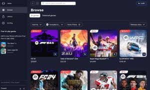 The browser section of the EA Play client