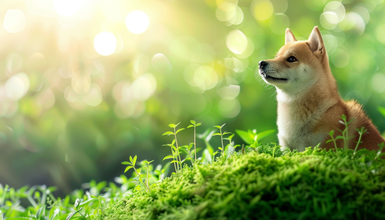 Green eco friendly dogecoin