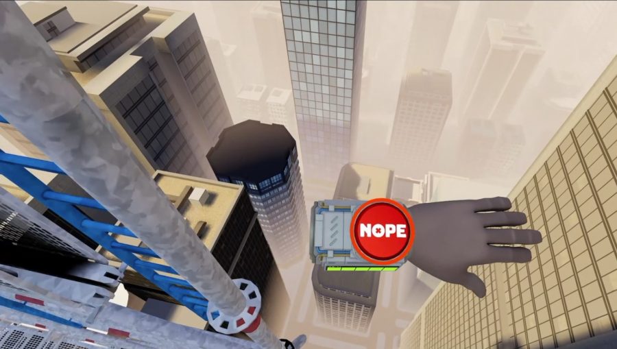 A screenshot from Nope Challenge showing you falling
