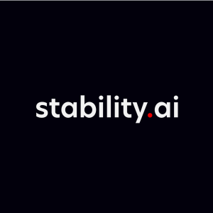 Stability AI logo / white text on black background