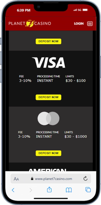 visa online casino