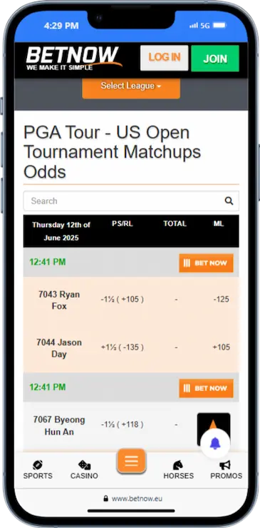 Golf Betting at BetNow
