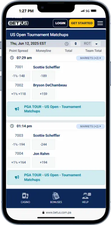 Golf Betting at BetUS