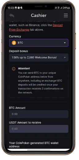 CoinPoker Bitcoin Poker Site Step 4 Registration