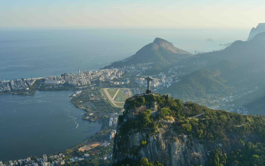 Landscape shot looking at Cidade Maravilhosa in Brazil