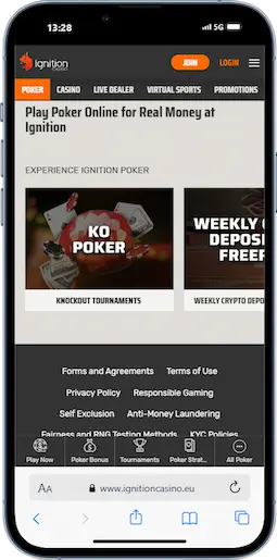 Play Poker At Ignition In Michigan