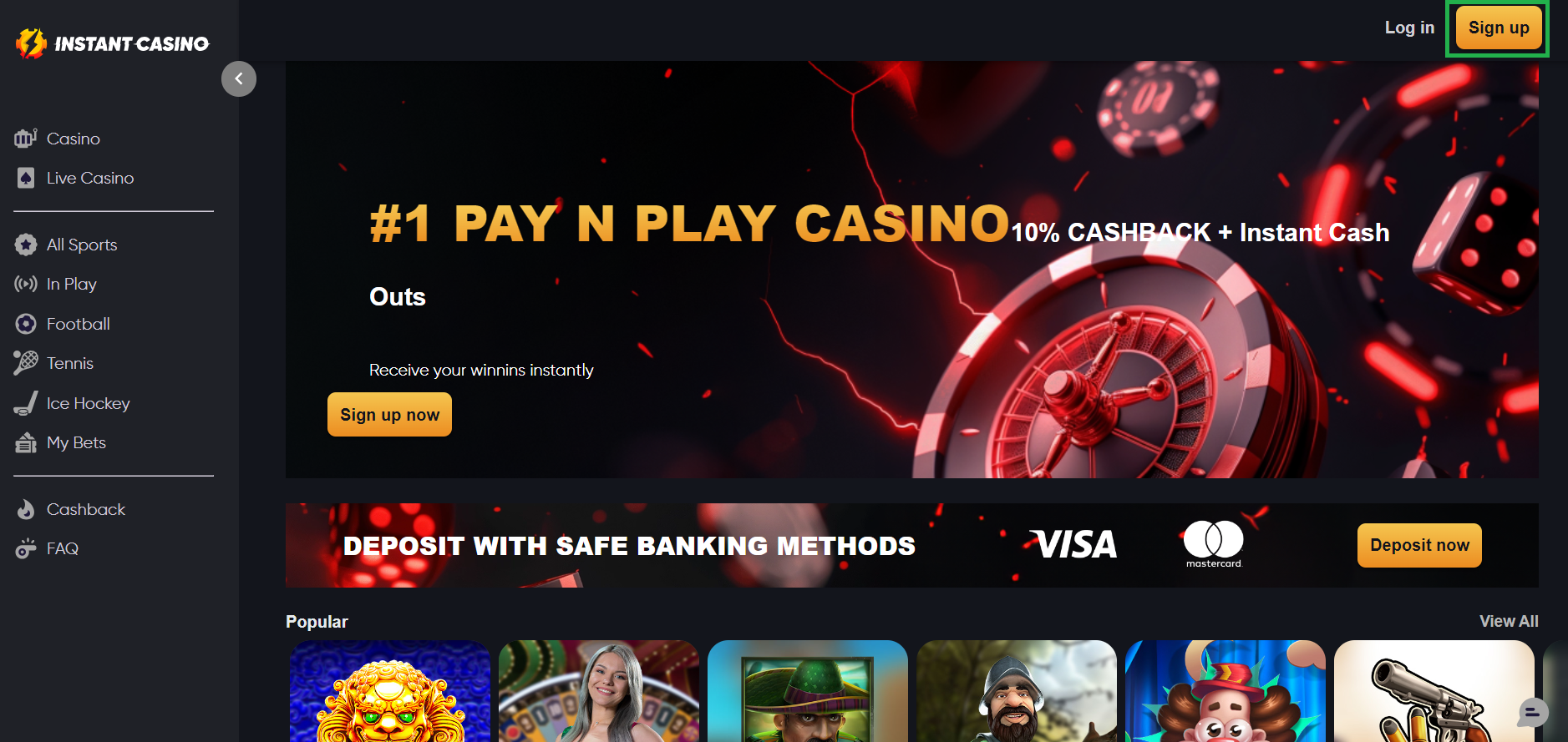 Step 1 - Visit the Casino Site and Register
