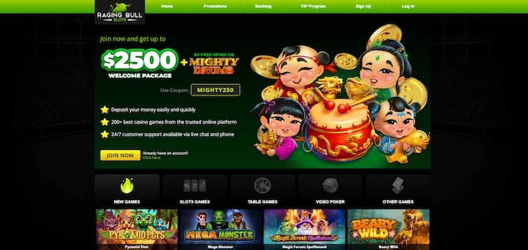 Raging Bull Launches Online Casino Slots And Gaming in Maine USA 