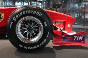 Image of a Ferrari F1 car at the Michael Schumacher museum in Cologne, Germany / Michael Schumacher's family have been awared 200,000 EUR compensation after a magazine printed an 'interview' generated by AI.