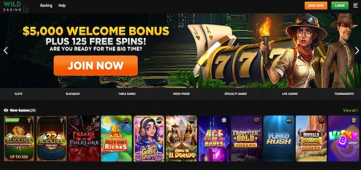 Wild Casino Launches Online Casino Slots And Gaming in Maine USA 