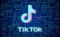 Artwork of TikTok logo in the centre and code all around it