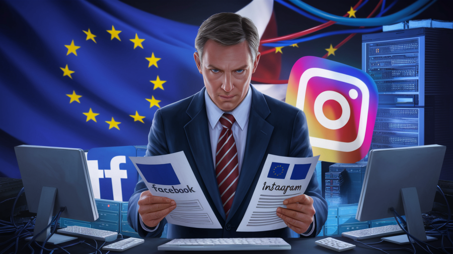AI image of Eu investigator probing Facebook and Instagram / EU to investigate Meta over child safety concerns