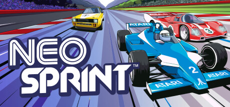 Title art for NeoSprint, the arcade racing game from Atari and publisher, Headless Chicken, released on June 27, 2024.