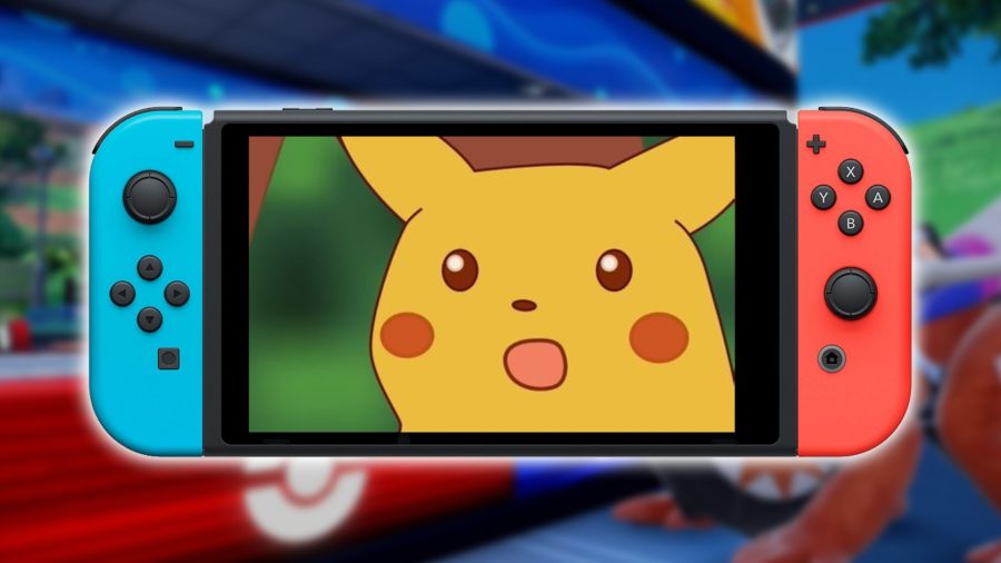 Shocked Pikachu on the Nintendo Switch