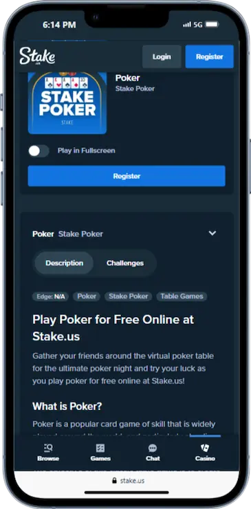 Solana Poker on Stake.us