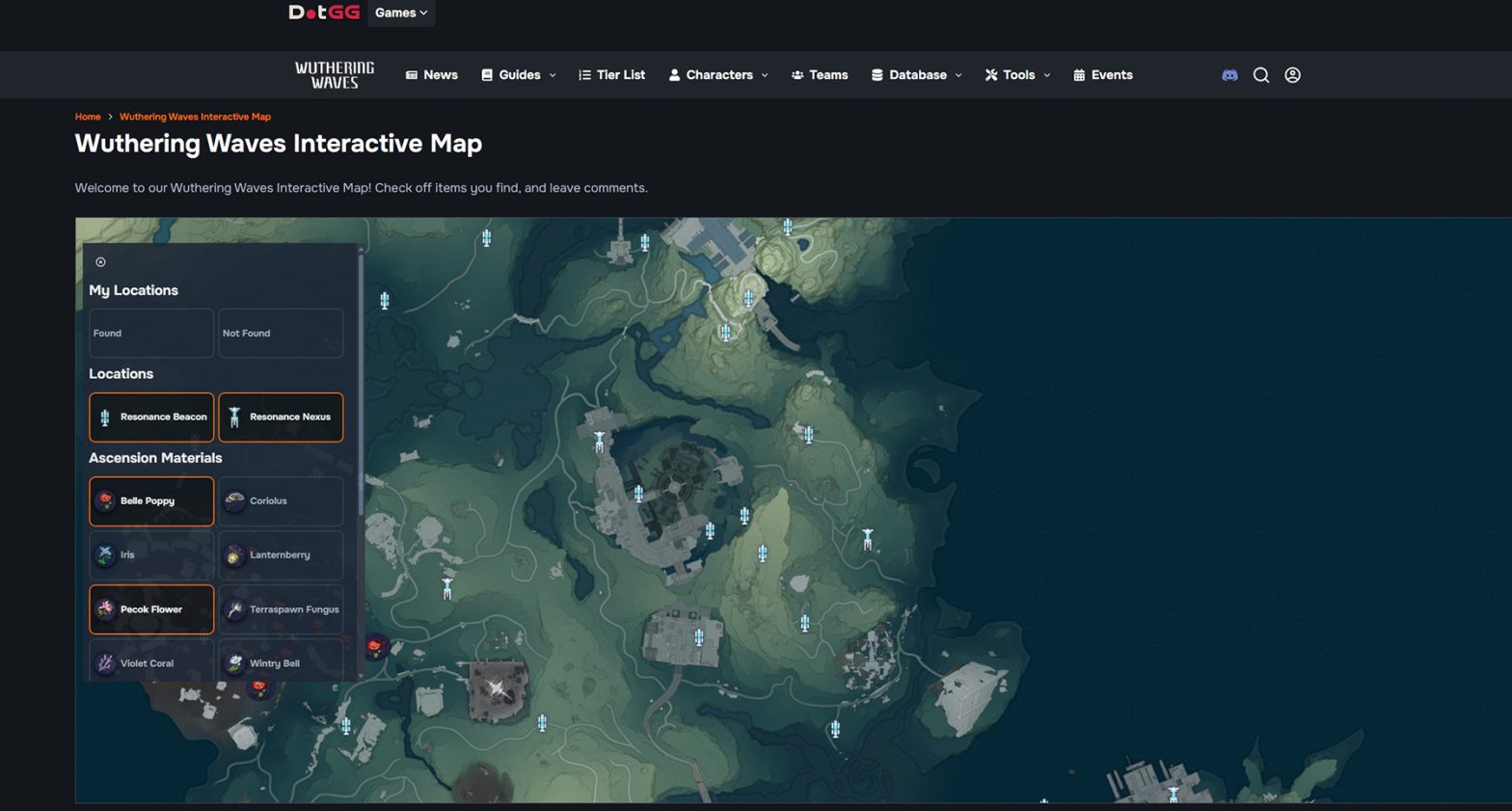 Best interactive map for Wuthering Waves