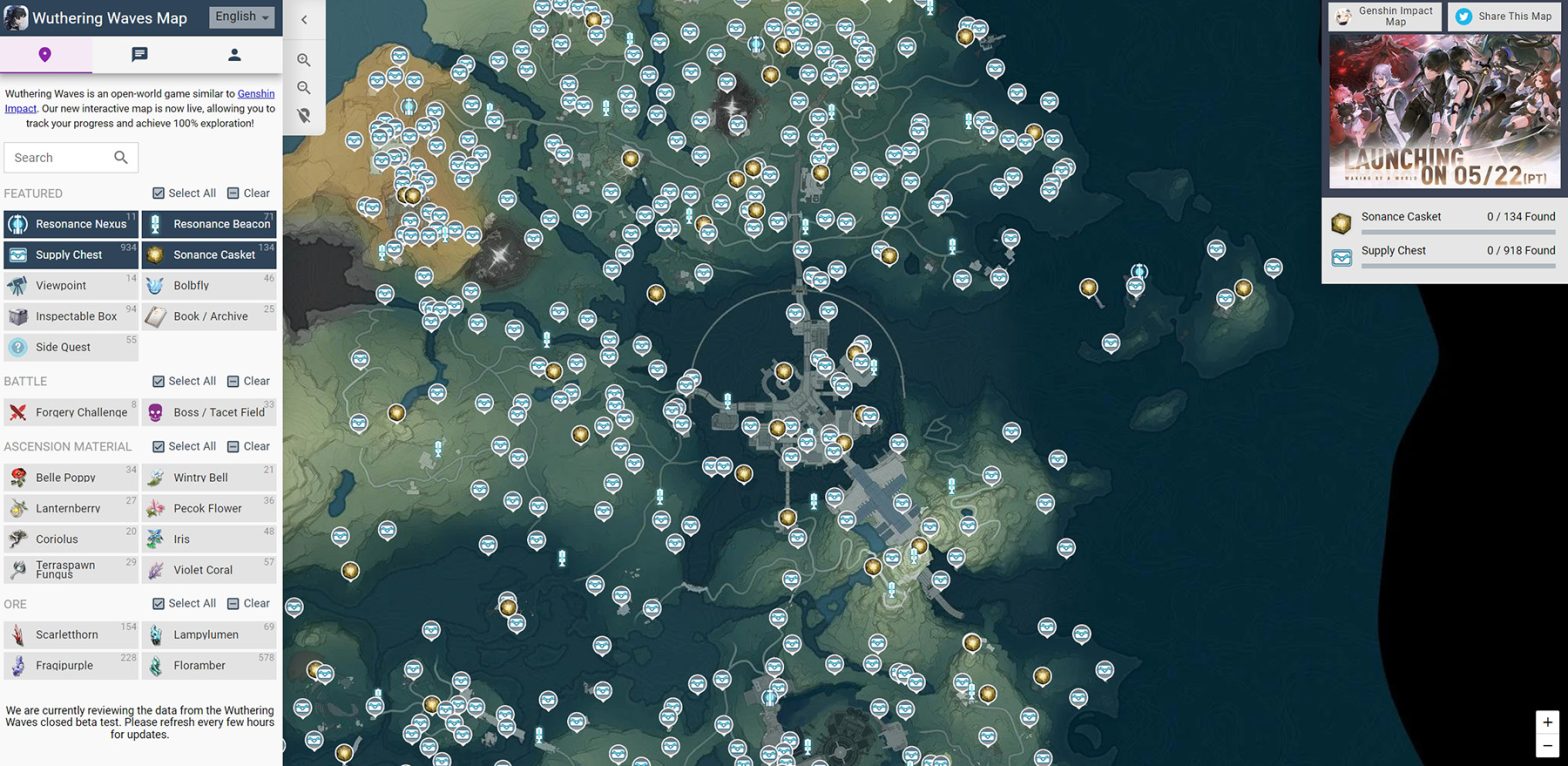 Best interactive map for wuthering waves
