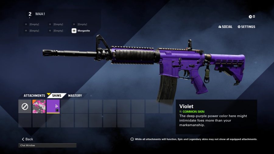 A violet skin from the XDefiant Twitch Drops