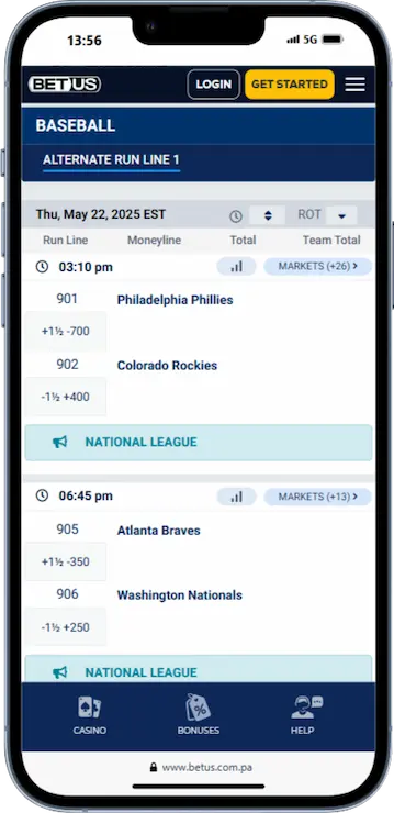 Alternate Run Line Wagering