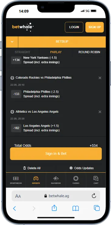 Run Line Parlay Betting