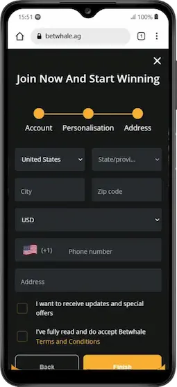 Step 4: Add Address and Choose a Currency