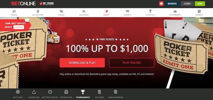Play Online Poker in Singapore At Betonline
