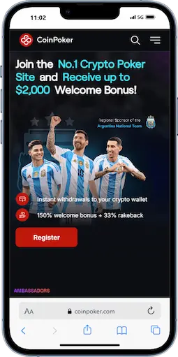 Singapore Poker Registration on CoinPoker Step 1