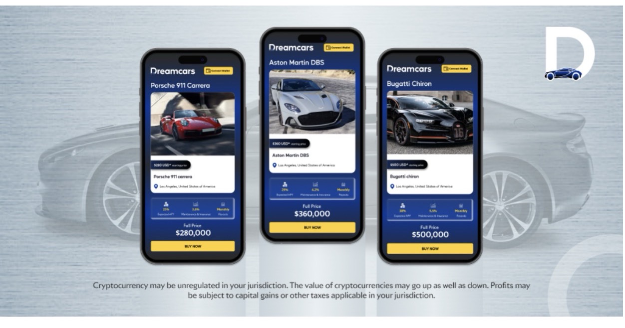 Dreamcars Introduces NFTs Backed by Insured Luxury Cars – Daily Rental Income with Digital Authenticity