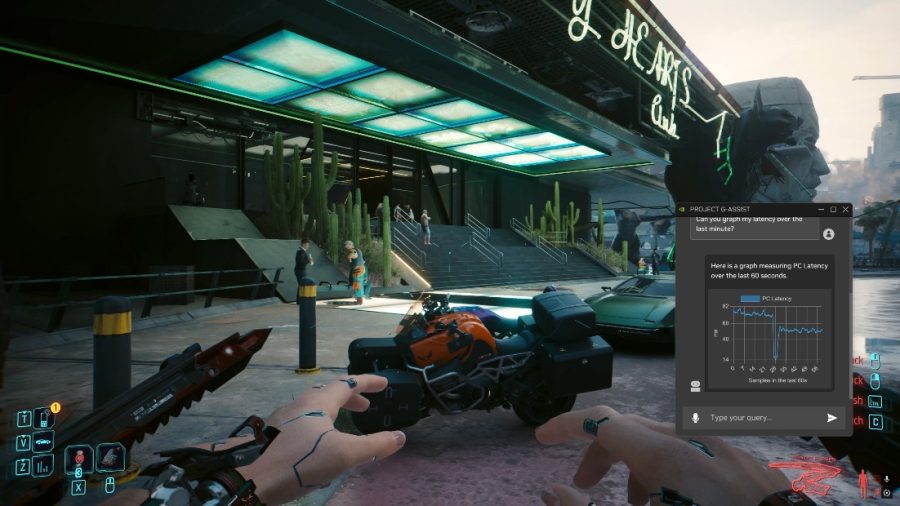 A screenshot of project G-Assist in Cyberpunk