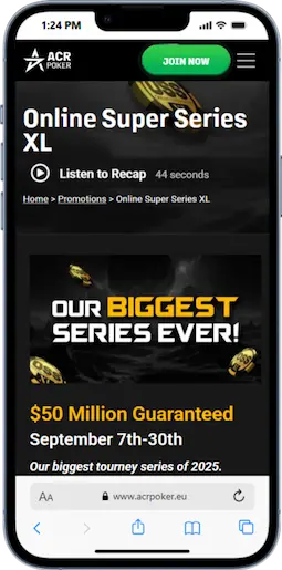Ohio Online Super Series Poker with ACR