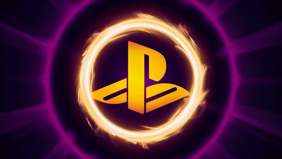 A striking, vibrant image of the iconic PlayStation logo, encased in a bright yellow aura. The purple background creates a mesmerizing contrast, drawing the viewer's attention towards the logo. The overall feel of the image is energetic and dynamic, reflecting the excitement and immersion of the gaming world., vibrant