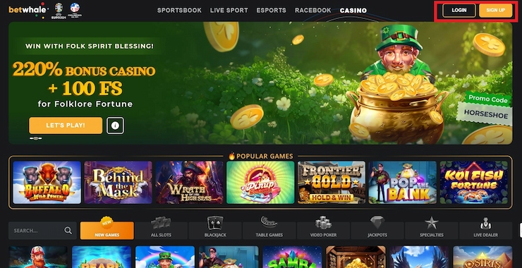 betwhale casino registration page sign up