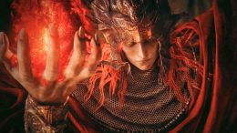 Messmer from the Elden Ring DLC, Shadow of the Erdtree. He has red hair and a handful of fire.