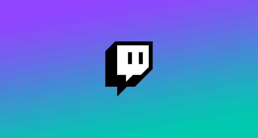 twitch logo on a purple to blue vertical gradient
