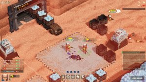 A screenshot of a battle in Mars Tactics.