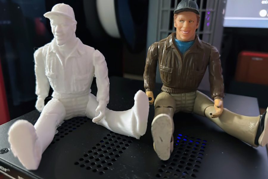 A 3D print from a Moose scan of a 1980s retro toy