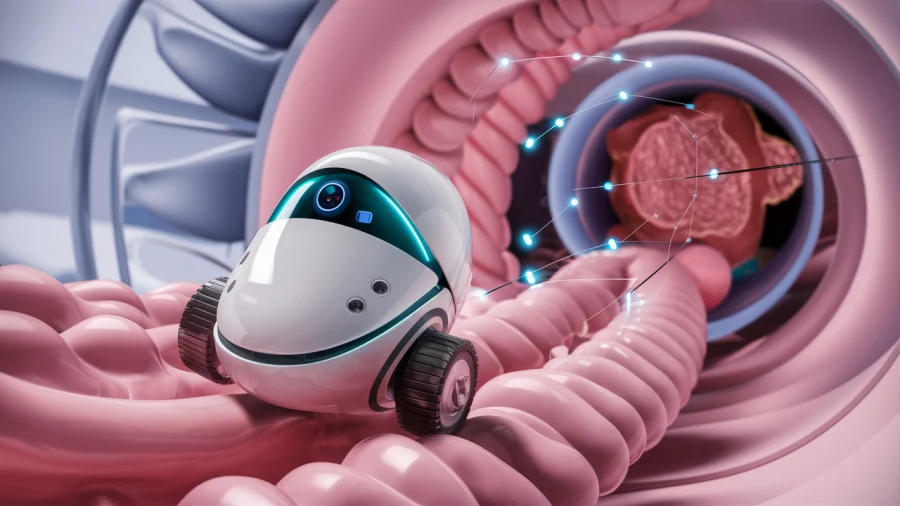 AI image of the PillBot / Endiatx has progressed the 'robot pill' PillBot to the stage of clinical trials.