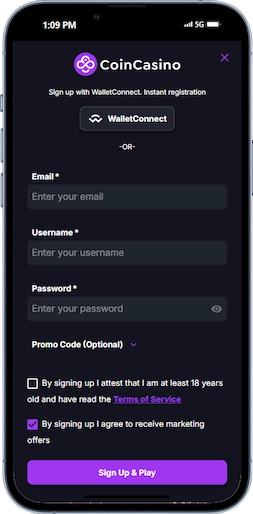Step 2 – Fill out the sign-up form