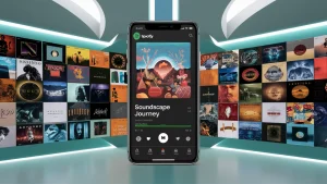 AI generated image of Spotify app / Spotify launches new Basic subscription plan for US customers.