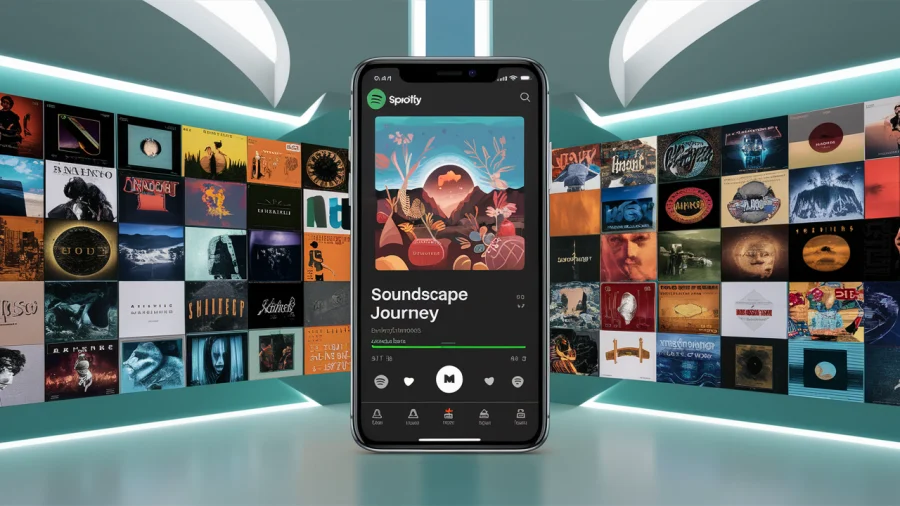 AI generated image of Spotify app / Spotify launches new Basic subscription plan for US customers.